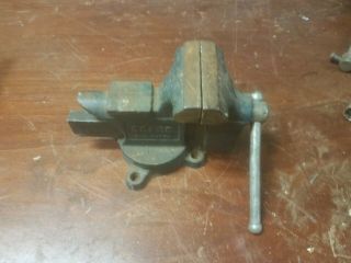 Vintage Sears 63 - 3 (3 1/2 " Jaws) Swivel Vise With Anvil And Pipe Jaws.