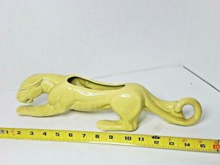 Vintage Retro 15 " Inch Chartreuse Panther Ceramic Planter 50s Mid Century Modern