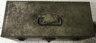 Antique Vintage Union Steel Utility Tool Chest - Box - Gray 3