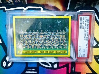 1986 Topps Box Bottoms Nfl Los Angeles Rams Psa 4 Vintage Football Rare
