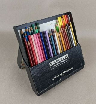 Vintage Berol Prismacolor 48 Color Art Pencil Set Incomplete 40 Pencils 1986 Vtg