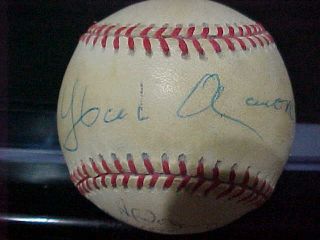 Hank Aaron & Al Downing Signed Official National League Ball Downing Added Date