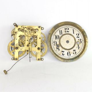 Waterbury Clock Movement - 30 Hour Time And Strike With Dial - Kk869