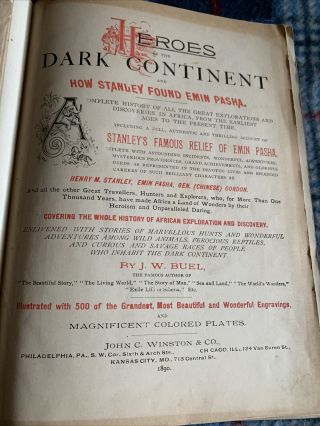 Heroes Of The Dark Continet By J.  W.  Buel 1890 3