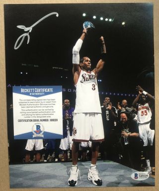 Allen Iverson Philadelphia 76ers Signed Autographed 8x10 Photo Beckett (4)