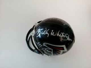 Billy White Shoes Johnson Autograph Mini Helmet Atlanta Falcons