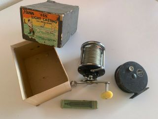 Vintage Penn 155 Fishing Reel W/ Box,  Lube & Bonus Gyro Fly 53 Reel