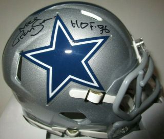 Mel Renfro 20 Hof 96 Dallas Cowboys Autographed Signed Auto Mini Helmet Tristar