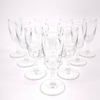 10 Vintage Cordial Wine Tasting Stemmed Shot Glasses 4 " Tall
