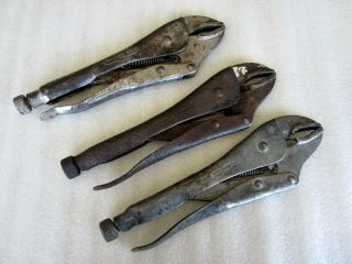 Vintage Petersen Vise Grip 10wr 10cr Curved Jaw Locking Pliers Dewitt Usa