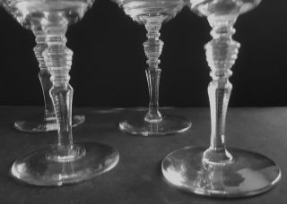 VTG Set of 4 LIBBEY ROCK SHARPE Crystal Champagne/Tall Sherbets OPTIC 6 