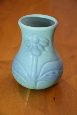Vintage Van Briggle Art Pottery Colorado Springs Turquoise Blue Vase