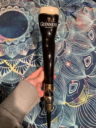 Guinness 11” Beer Tap Handle Beer Knob - Vintage Ceramic With Faucet Breweriana