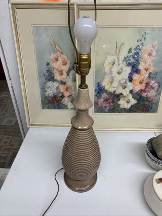 Vintage Ceramic Glazed Art Pottery Table Lamp Mid Century Modern Tall