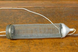 Vintage 1940’s Cricket Bait Holder Steel Wire Cage with Aluminum Top & Screw Cap 3