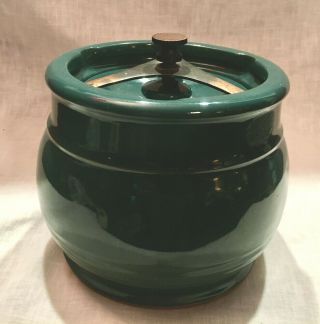 Vintage Forest Green Ceramic Tobacco Humidor Rogers England