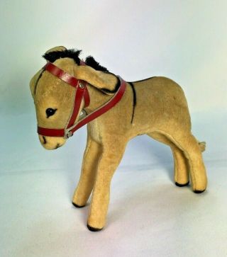 Vintage Steiff Donkey 4 " Red Halter/bridle C.  1950 