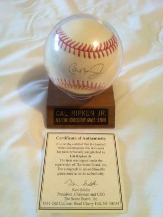 Cal Ripken Jr.  Autographed Signed Rawlings Al Baseball The Scoreboard
