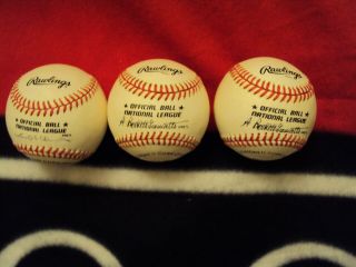 Two Official Rawlings National League Baseball Unsigned A Bartlett Giamatti More