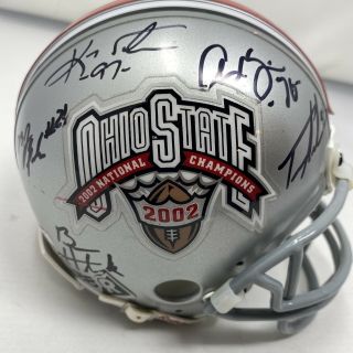 Multi Signed Ohio State Buckeyes 2002 National Champs Mini Helmet