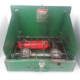 Vintage 1977 Coleman 425e Two Burner Camping Stove Made In Usa