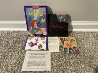Vintage Nintendo Nes The Little Mermaid Game Cartridge Box W Protector
