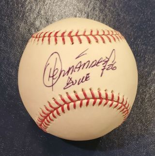 Orlando Hernandez " El Duque " Ny Yankees Signed Rawlings Oml Baseball