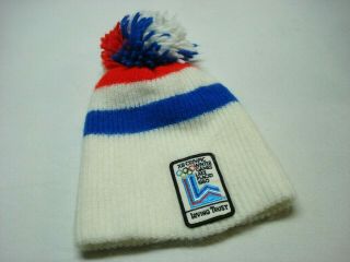 Vintage 1980 Xiii Olympic Winter Games Lake Placid Ny Irving Trust Beanie Hat