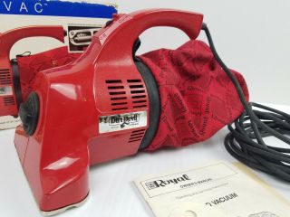 Royal Dirt Devil Hand Vac Vacuum Model 103 Corded Red Made In USA Vintage 1988 2