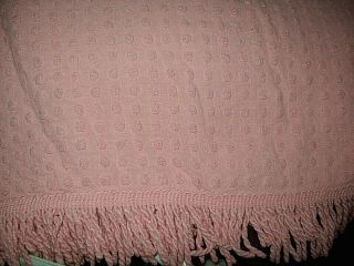 Vtg Morgan - Jones Twin Sized Pink Chenille Popcorn Bedspread About 108 " L X 70 " W
