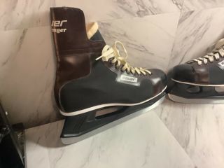 Vintage Bauer Challenger Mens Brown & Black Size 11 Ice Skates Made in Canada 3