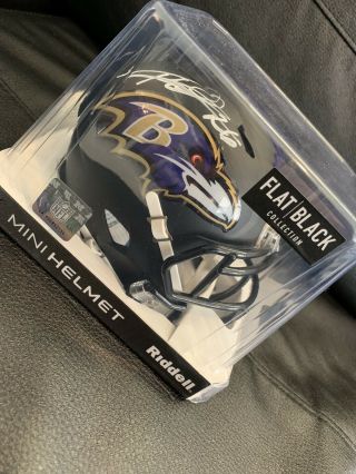 Rod Woodson Autographed Baltimore Ravens Flat Black Mini Football Helmet Bas