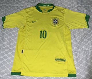Vtg Nike Brazil Home Soccer Jersey Ronaldinho Fifa Men 