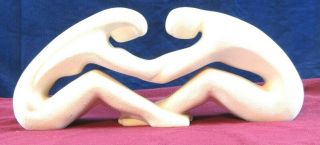 Vintage Royal Haeger Man & Women Sandstone Figurine Couple In Love