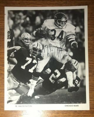 Walter Payton Vintage Signed Chicago Bears 8x10 Publicity Photo Inscribed To Al