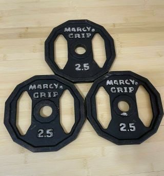 Vintage 3 X 2.  5 Lb Marcy Grip Usa Weight Plates Weights 1”