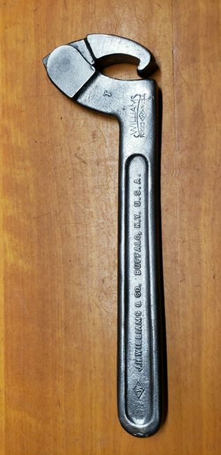 Williams 474 Adjustable Hook 2 To 4 - 3/4 " Spanner Machinist Lathe Wrench - Vtg