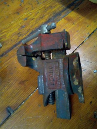 Vintage Sears 3 - 1/2  Jaw Swivel Anvil Bench Vise Cast Iron Vice Made In Usa