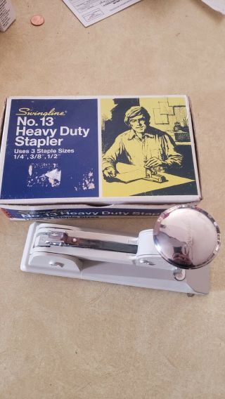 Vintage Swingline Heavy Duty Stapler - No.  13 Speed Stapler Still In Cool Box