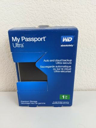 Wd 1tb My Passport Ultra Portable External Hard Drive Usb 3.  0 Wdbgpu0010bbk