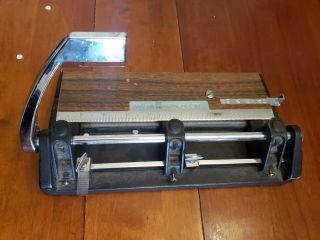 Vintage Acco Mutual 400 Heavy Duty Metal Adjustable 3 Hole Paper Punch Chicago