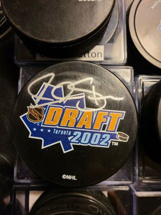 Alexander Steen St Louis Blues Autographed 2002 Draft Hockey Logo Puck
