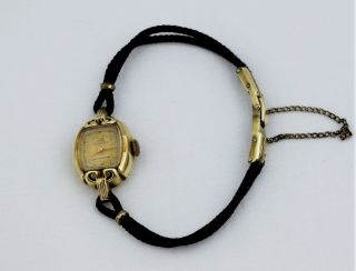 Vintage KORD Illinois 9018 Women ' s 10 K Gold Filled Wrist Watch Serial S054186 3