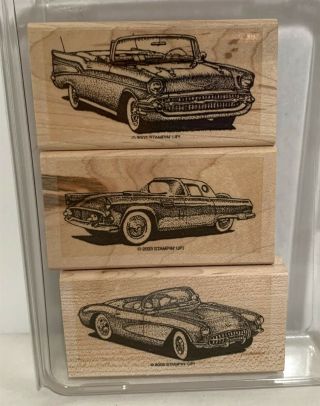 Stampin Up Classic Convertibles Vintage Cards Fathers Day Wood Rubber Stamps