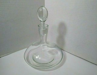 Wine Decanter With Stopper Vintage Clear Glass 10.  5 "