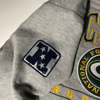 Green Bay Packers Lee Sport Mens Sweatshirt Gray Heathered V Neck Vintage M