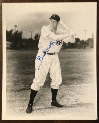 Bill Dickey York Yankee Hall Of Fame Autographed Signed B&w 8 X 10 Photo