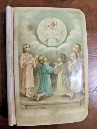 Vtg 1928 Little Key Of Heaven Catholic Children Prayer Book W/celluloid Cover 2
