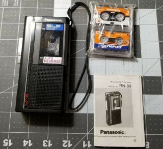 Vtg Panasonic Rn - 89 Microcassette Tape Recorder Voice Activated 2 Speed