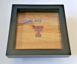 Jarrett Culver Texas Tech Red Raiders Basketball Signed,  Framed Floor B